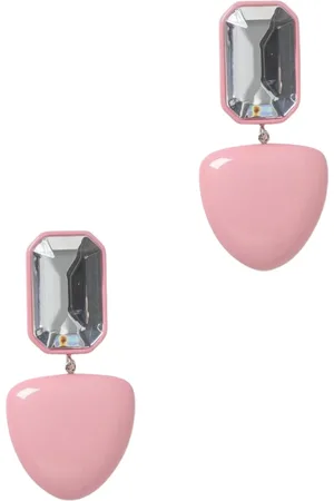 Emporio Armani Accessoarer, Dam, ONE Size, Rosa kristall droppe örhängen