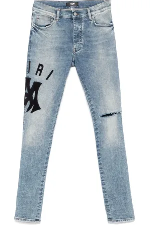 AMIRI Jeans, Herr, W32, Indigo Blå Klassiska Knappgylf Jeans