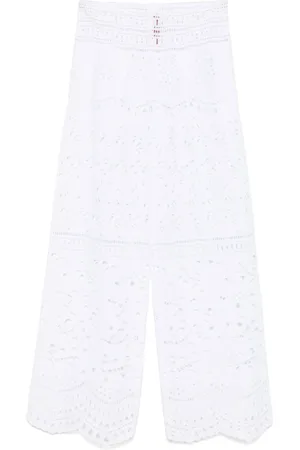 ERMANNO SCERVINO Byxor, Dam, XS, Vita Broderie Anglaise Wide Leg Byxor