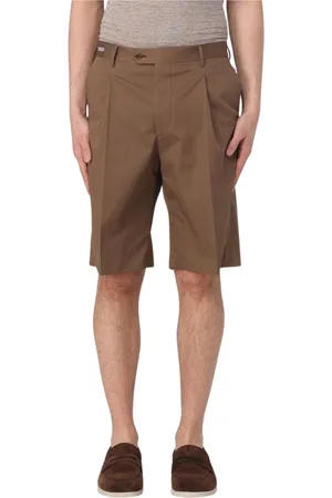 corneliani Shorts, Herr, M, Bomull, Blå Plisserade Bomullsshorts