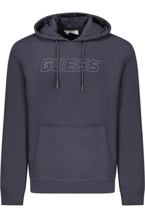 Guess Sweatshirts & Hoodies, Herr, S, Bomull, Blå Bomullstickad Tröja