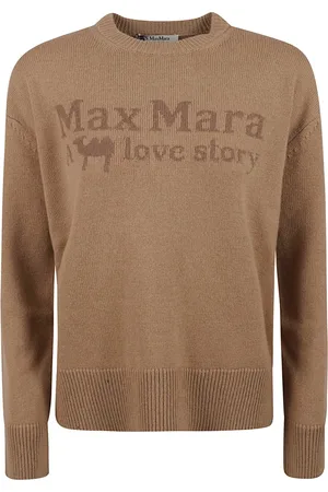 Max Mara Stickade tröjor & koftor, Dam, XS, Kashmir, Brun Tröja Veronca