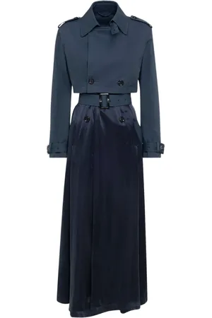 add Kappa, Dam, L, Bomull, Lång Dubbelbreasted Trenchcoat I Dubbelt TYG