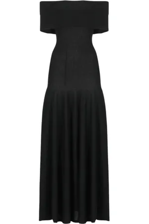 Khaite Klänning, Dam, S, Nylon, Elegant Svart Midi Klänning