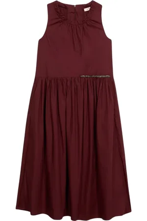 Oltre Klänning, Dam, 4Xl, Bomull, Midi-klänning med utställd poplin kjol