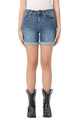 Liu Jo Shorts, Dam, W27, Denim, Stiliga Denim Shorts Med Uppvikt Kants