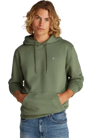 Tommy Hilfiger Sweatshirts & Hoodies, Herr, 2Xl, Bomull, Grön Logo Hoodie
