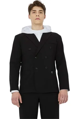 John Richmond Kostym, Herr, M, Polyester, Dubbelknäppt kavaj med logometallmärke