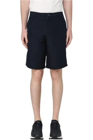 Armani Exchange Shorts, Herr, W33, Stiliga Marinblå Tailored Shorts med Fickor