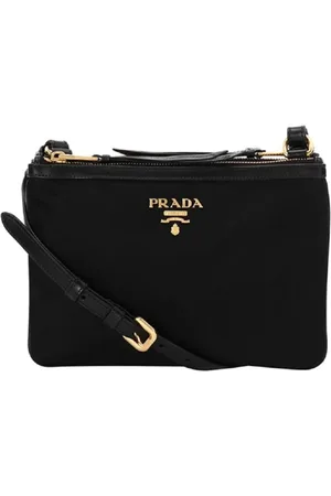 Prada Väska, Dam, ONE Size, Nylon, Liten Crossbody-väska med Guld Detalj