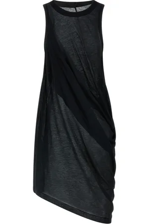 Rick Owens Topp, Dam, S, Bomull, Anthem Tank Top Svart Bomull Jersey