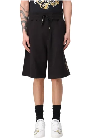 VERSACE Shorts, Herr, 2Xl, Bomull, Logodetalj Svarta Shorts