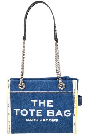 Marc Jacobs Väska, Dam, ONE Size, Denim, Blå Denim Tote med Broderad Logotyp