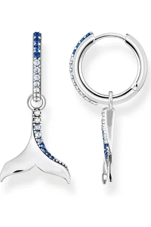 Thomas Sabo Accessoarer, Dam, ONE Size, Örhängen Par Hoops Stjärtfen silver, blå Cr687-644-1