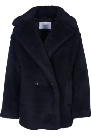 Max Mara Kappa, Dam, S, Svart Teddy Alpaca Ullkappa