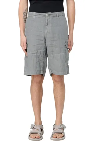 Blauer Shorts, Herr, W36, Linne, Blå Cargo Shorts Stilren och mångsidig