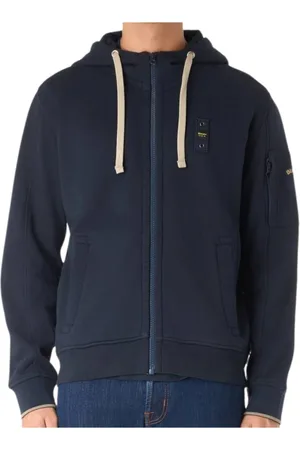 Blauer Sweatshirts & Hoodies, Herr, L, Bomull, Blå Cardinton huvtröja