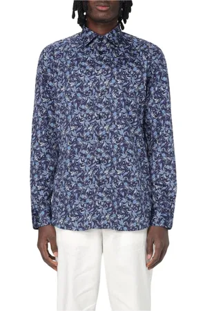 Etro Skjorta, Herr, L, Bomull, Röd Paisley Print Skjorta