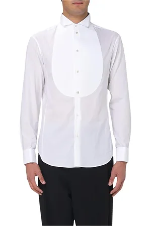 Giorgio Armani Skjorta, Herr, L, Bomull, Vit Formell Skjorta Bib Front
