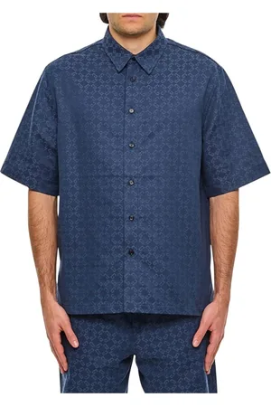 Givenchy Skjorta, Herr, L, Bomull, Blå Geometrisk Skjorta för Män