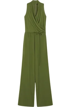 Max Mara Jumpsuits & Playsuits, Dam, M, Grön draperad jumpsuit Genzana stil