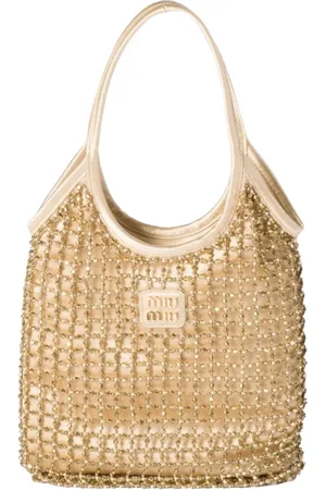 Miu Miu Väska, Dam, ONE Size, Läder, Platinum Beaded Axelväska