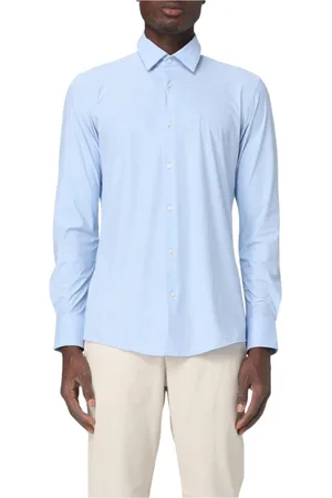 HUGO BOSS Skjorta, Herr, 5Xl, Bomull, Blå Klassisk Passform Boss Skjorta