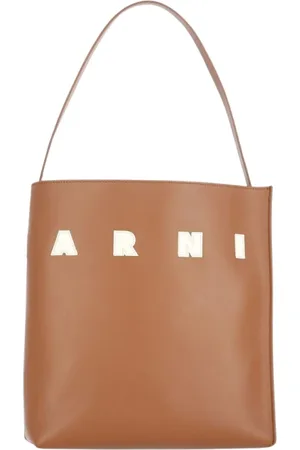 Marni Väska, Dam, ONE Size, Läder, Elegant LogoBroderad Läder Toteväska