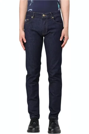 VERSACE Jeans, Herr, W29, Bomull, Blå Straight Leg Jeans