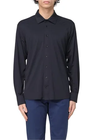 save the duck Skjorta, Herr, XL, Polyester, Blå Långärmad Skjorta Stilfull Modern