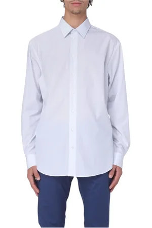 Emporio Armani Skjorta, Herr, L, Bomull, Elegant Blå Skjorta