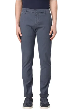 Dondup Byxor, Herr, W30, Bomull, Slim Fit Casual Chinos Blå Byxor