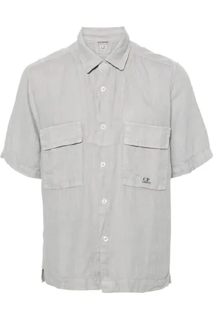 C.P. Company Skjorta, Herr, S, Linne, Short Shirt - Drizzle