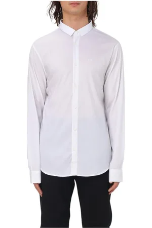 Armani Exchange Skjorta, Herr, XS, Bomull, Marinblå Bomullsskjorta Stiligt Design