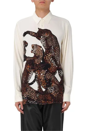 Roberto Cavalli Skjorta, Herr, M, Leopardmönstrad Sidenskjorta