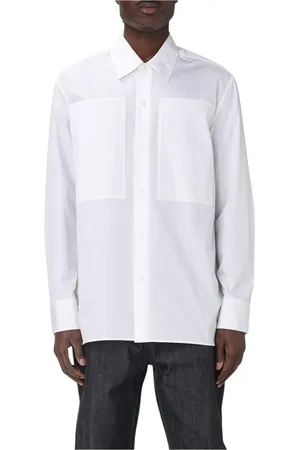 Jil Sander Skjorta, Herr, L, Bomull, Vit Poplin Skjorta med Fickor