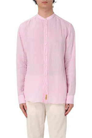 B.D.BAGGIES Skjorta, Herr, XL, Linne, Vit Linne Casual Skjorta Mandarin Krage