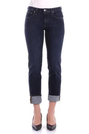 Dondup Jeans, Dam, W29, Bomull, Blå Jeans med Logotyp Bakficka
