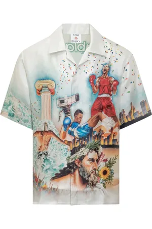 Casablanca Skjorta, Herr, 2Xl, Vit Celebration Silkeskjorta