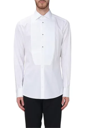 Dolce & Gabbana Skjorta, Herr, L, Bomull, Elegant Vit Tuxedo Skjorta