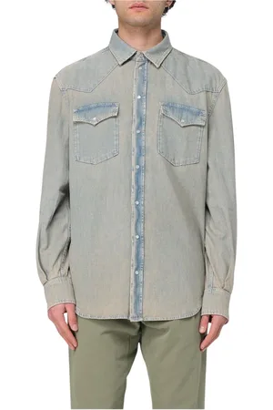 Dondup Skjorta, Herr, S, Denim, Denim Western Skjorta