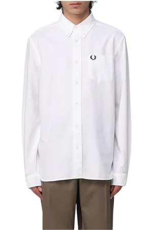 Fred Perry Skjorta, Herr, L, Bomull, Klassisk Oxford-skjorta i Gnawed Blue