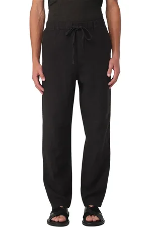 120% Lino Byxor, Herr, S, Linne, Svarta Linne Casual Byxor