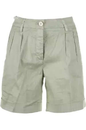RE-HASH Shorts, Dam, W26, Bomull, Grön Bermuda Shorts Snygg Passform