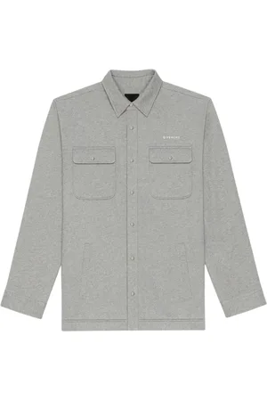Givenchy Jacka, Herr, M, Bomull, Elegant Grå Skjorta Avslappnad Passform
