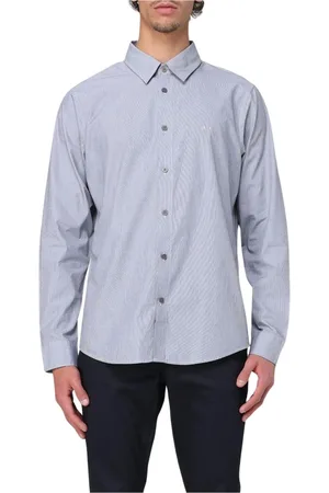 Armani Exchange Skjorta, Herr, M, Bomull, Blå Långärmad Skjorta
