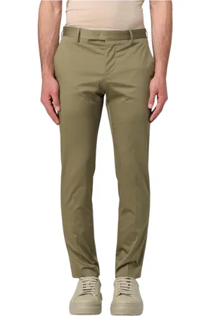 PT Torino Byxor, Herr, L, Bomull, Slim Fit Gyttjefärgade Chinos