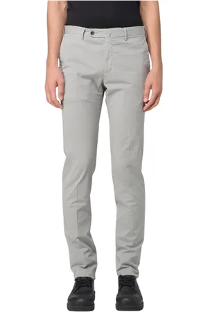 PT Torino Byxor, Herr, 4Xl, Bomull, Slim Fit Grå Byxor