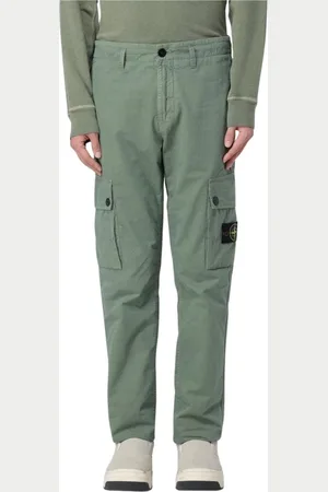 Stone Island Byxor, Herr, W34, Blå Cargo Byxor med Fickdetaljer
