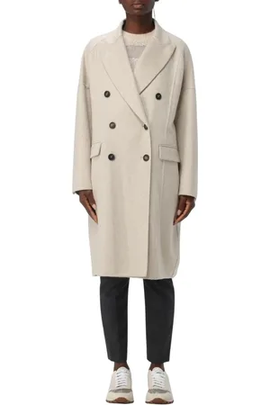 Brunello Cucinelli Kappa, Dam, S, Elegant Ullrock i Grå